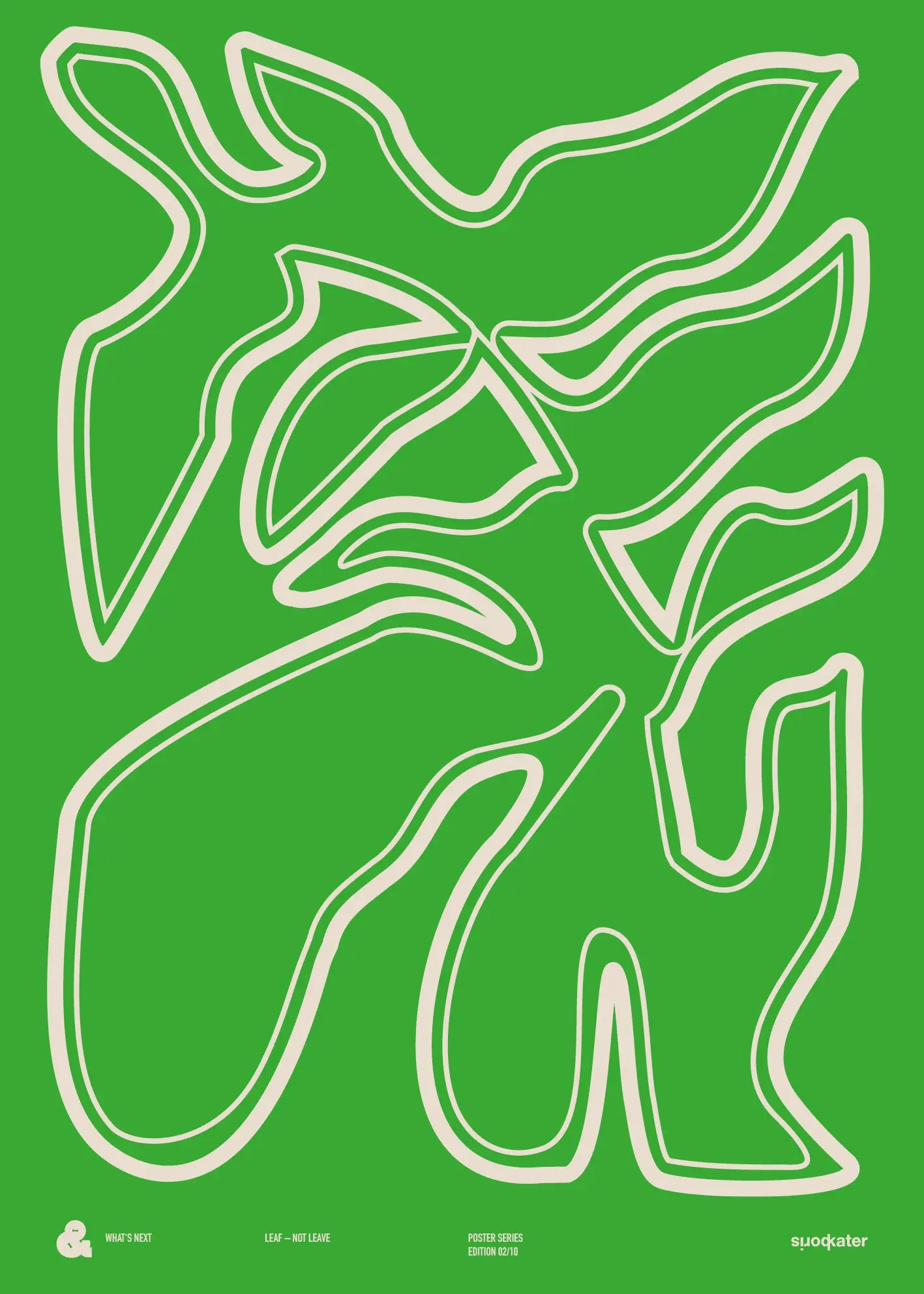 Leaf — Not Leave, Artwork 02 in green and cream